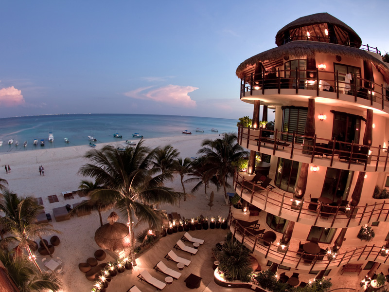 El taj condo playa del carmen evening beach wedding